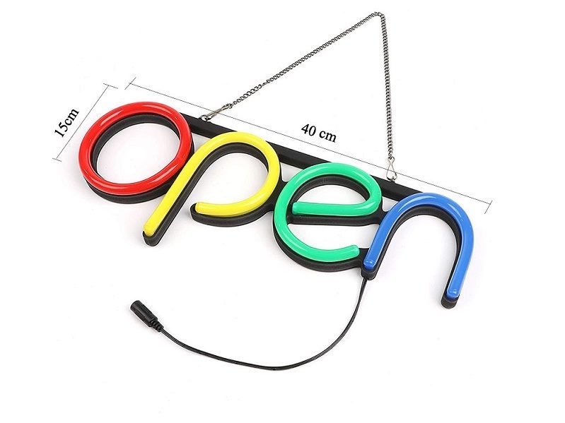 OPEN Neon Sign LED Tube Handmade Visual Artwork Bar Pub Club Wall Decor Light