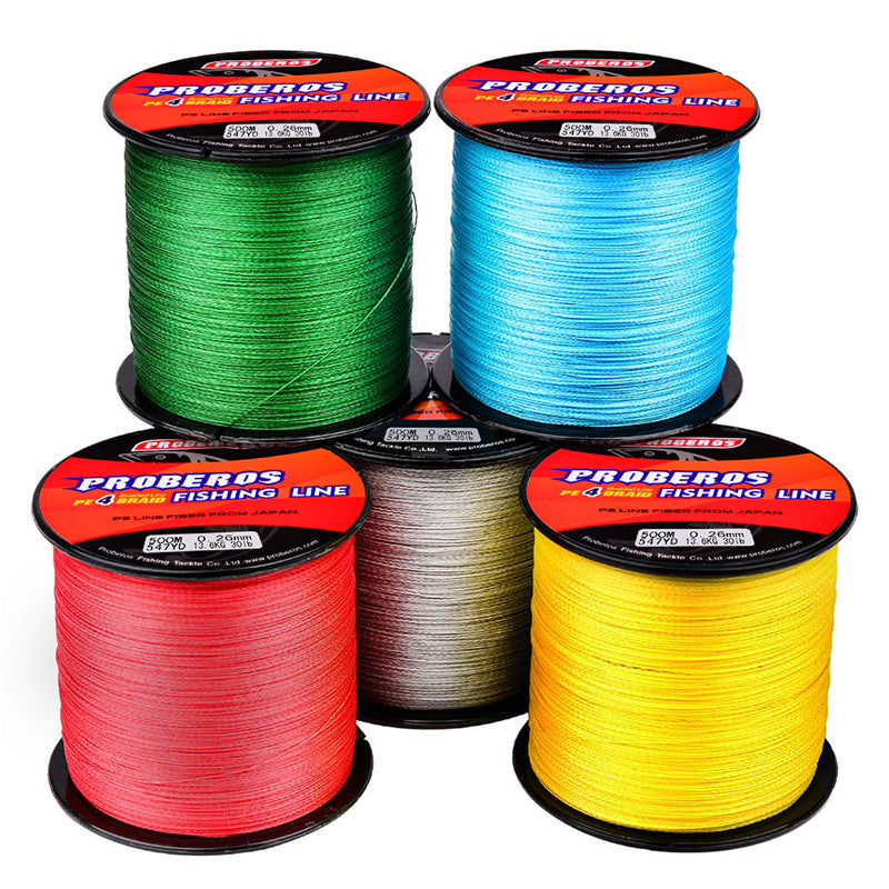 Braided Fishing Line 4 Strands Stronger Multifilament PE Braid Wire4.0#40LB 500m
