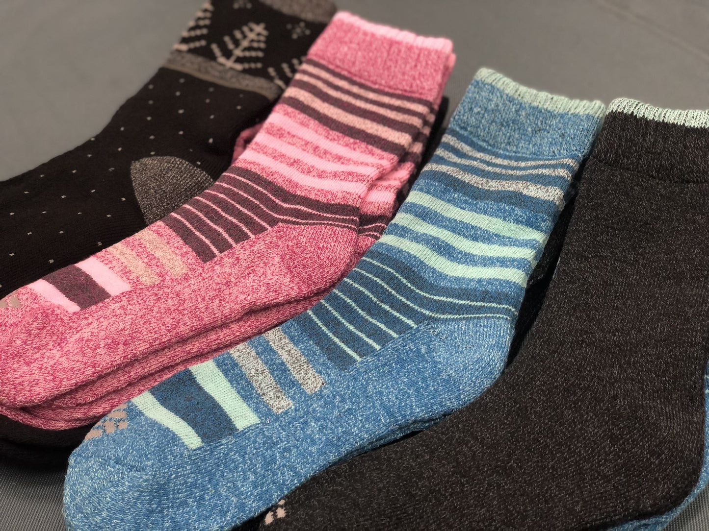 (12 Pairs) Thermal Women Socks Work Socks Cushioned Mixed Colour & Pattern