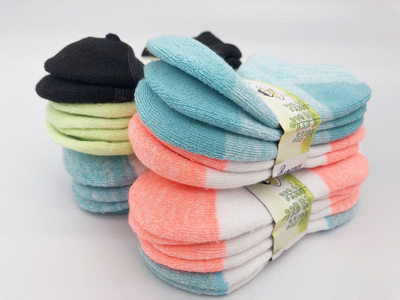 Kids' Ankle Socks Cushion Socks- (12 Pairs) 4-6 Years Bulk Sale