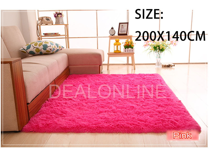 Size200cm x 140cm Ultra Soft Area Rugs Fluffy Carpets Bedroom Kids Shaggy Floor Nursery Mats