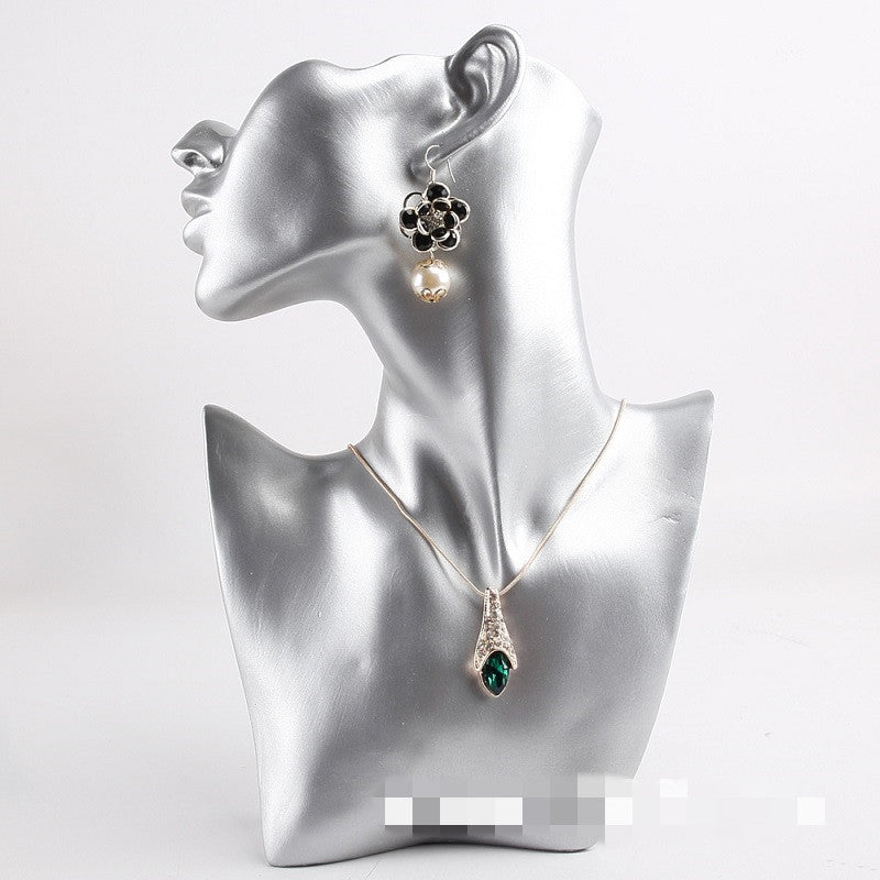 Realistic Mannequin Half Head Eardrop Necklace Resin Mold Stand 4 Colour Available