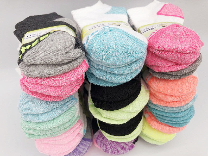 (12 Pairs) Bulk Sale Kids' Ankle Socks Cushion Socks 6-8 Years
