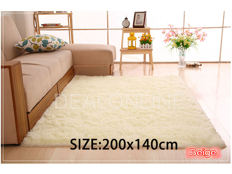 Size200cm x 140cm Ultra Soft Area Rugs Fluffy Carpets Bedroom Kids Shaggy Floor Nursery Mats