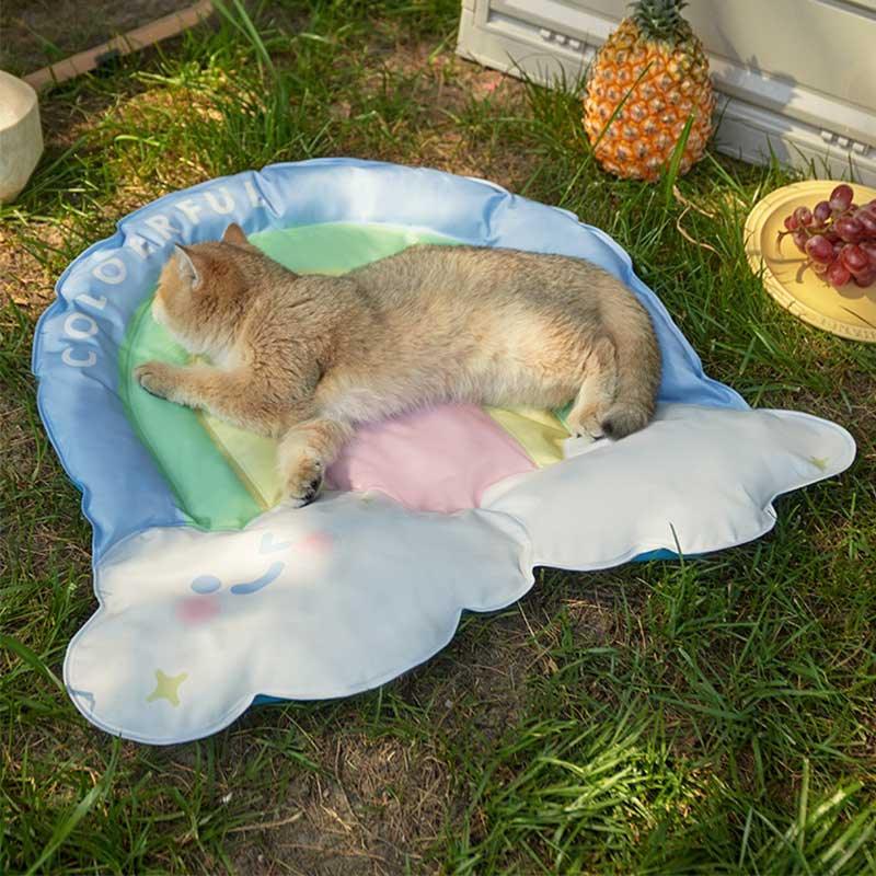 Rainbow Cute Cooling Cat Pad Summer Pet Bed