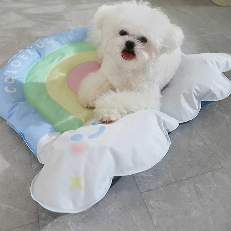 Rainbow Cute Cooling Cat Pad Summer Pet Bed