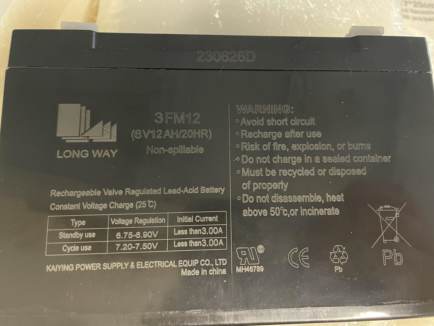 Aroma 6V 12.0AH Rechargeable Battery