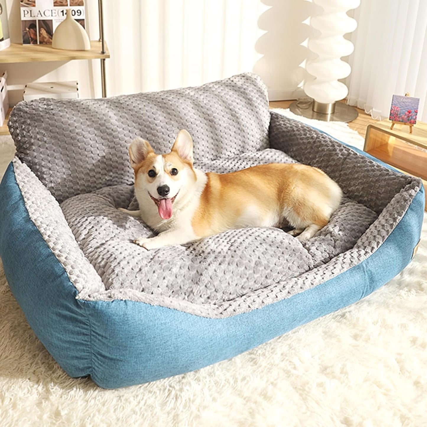 Size 120cmx90cmx37cm High back bolster comfort Pet bed Dog Bed Super Thick Warm