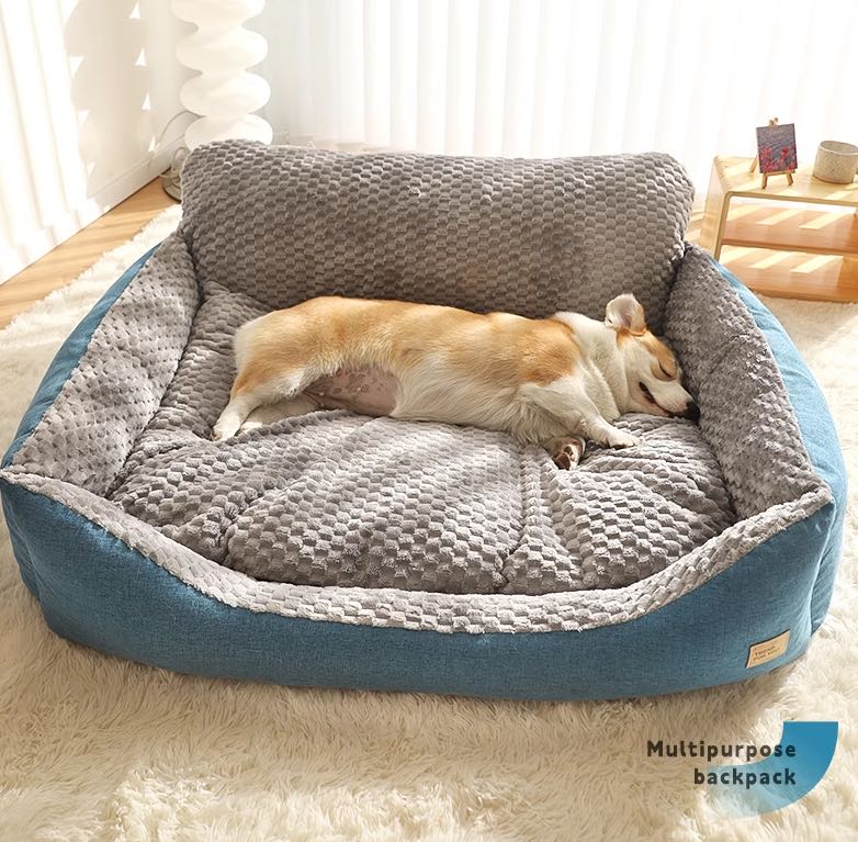 Size 120cmx90cmx37cm High back bolster comfort Pet bed Dog Bed Super Thick Warm