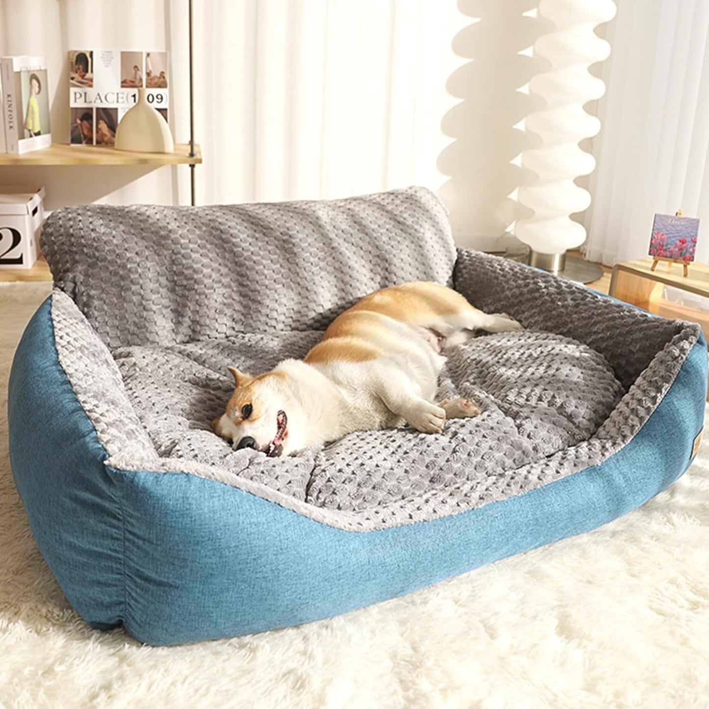 Size 120cmx90cmx37cm High back bolster comfort Pet bed Dog Bed Super Thick Warm