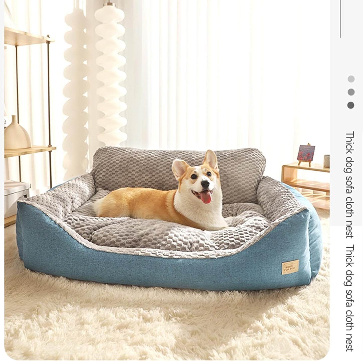 Size 120cmx90cmx37cm High back bolster comfort Pet bed Dog Bed Super Thick Warm