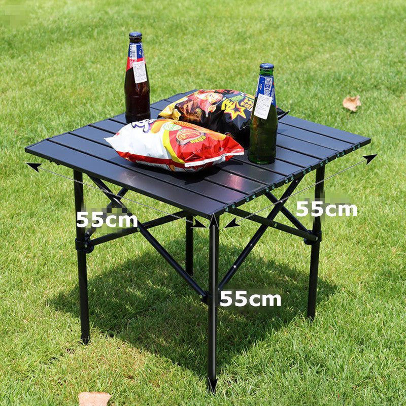 Portable Folding Camping Square Table 55X55X50cm With 2 Outdoor Foldable Chair