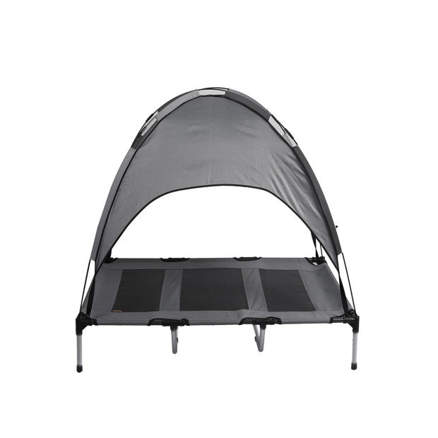 XL Elevated Dog Bed with Canopy | Sun Shade, Portable Camping Cot | Indoor/Outdoor for Small-Medium Pets