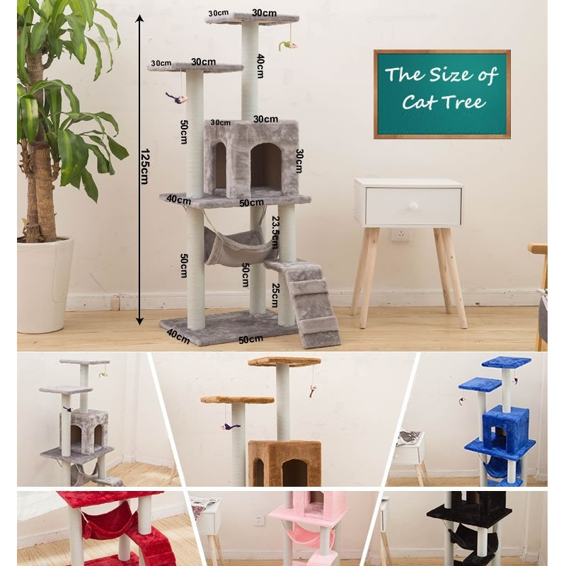 125CM Cat Tree House Scratching Post Condo -DARK GREY