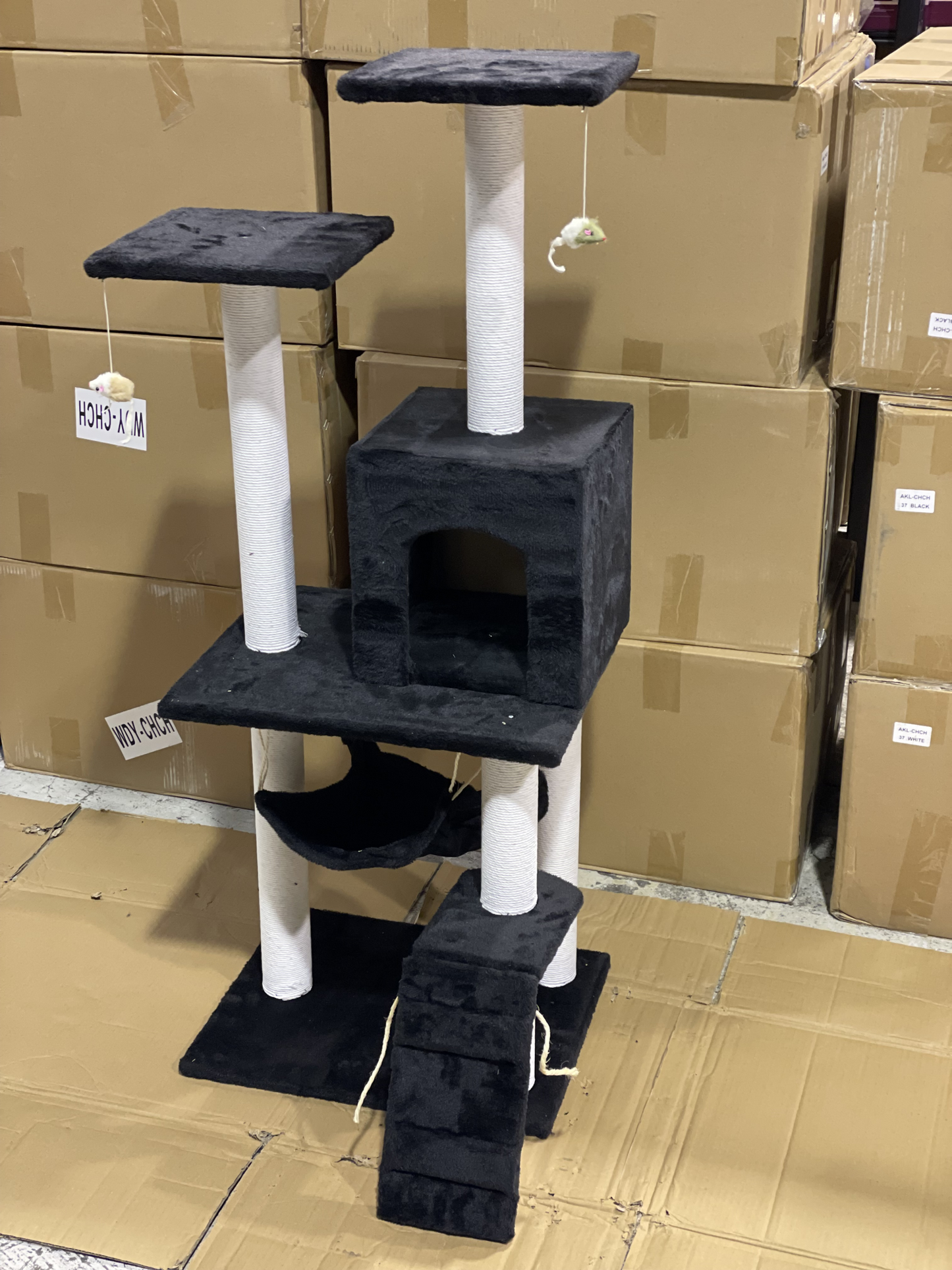 125CM Cat Tree House Scratching Post Condo - BLACK