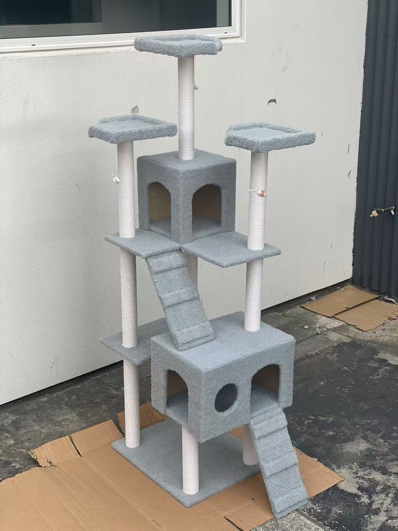 185CM High Cat Tree House Scratching Post Condo - Grey