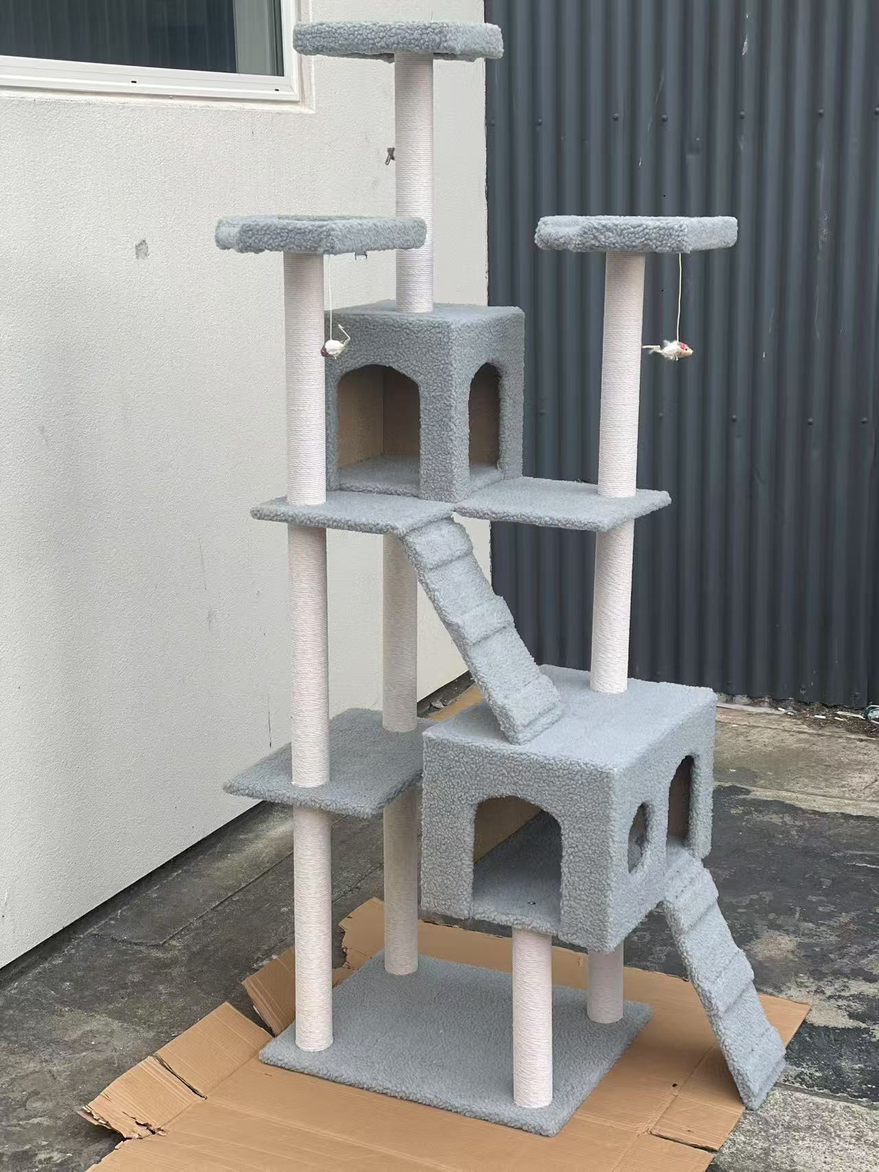 185CM High Cat Tree House Scratching Post Condo - Grey