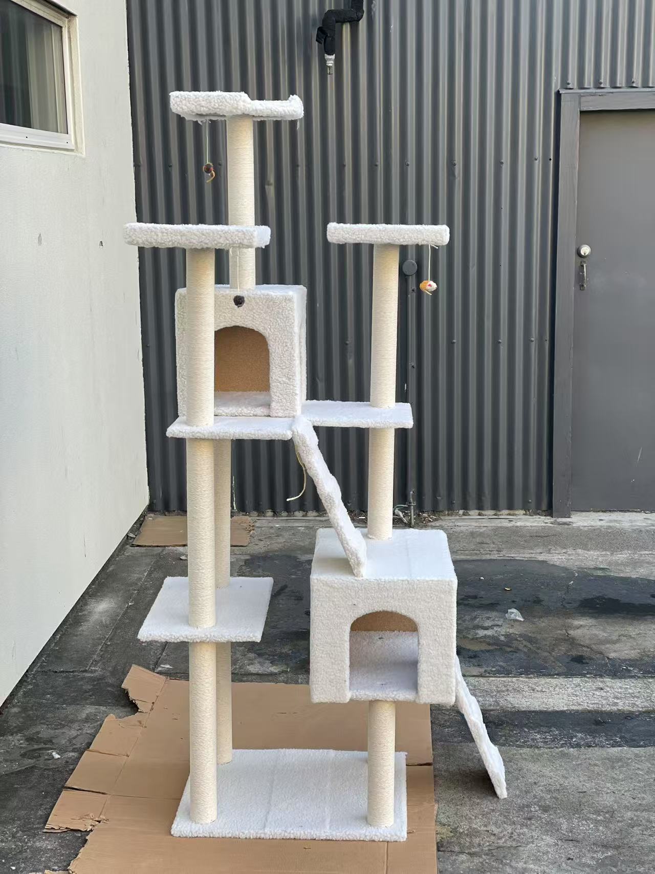 185CM High Cat Tree House Scratching Post Condo - White