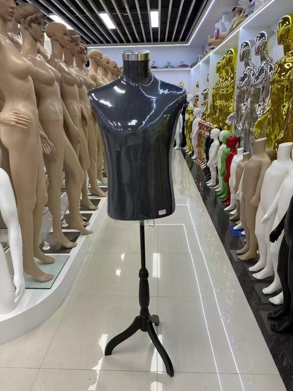 Half Body Male Mannequin - Black