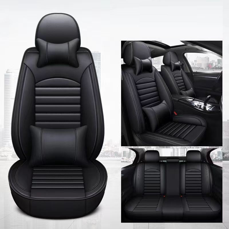 Car Seat Cover Faux Leather Cushion 5 Seater Full Set Front & Rear + Pillows
