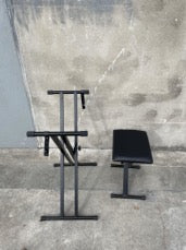 Keyboard X-style Adjustable Padded Bench With Foldable Double-X Shaped Stand