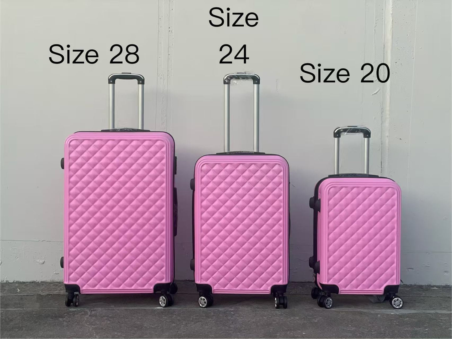 360 Spanner 4 Wheels ABS Hardcase Travel Suitcase Luggage PINK