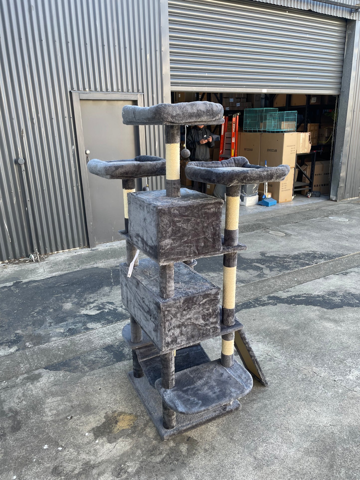 Cat Tree House Scratching Post Condo - 162CM DARK GREY