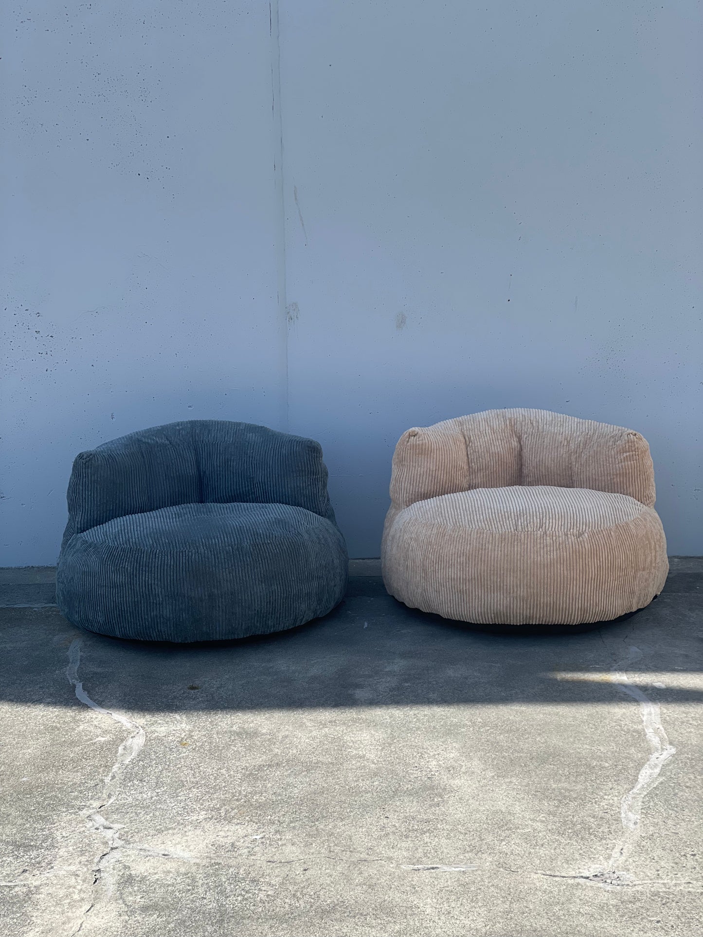 Corduroy Single Sofa with Wide Backrest DARK GREY