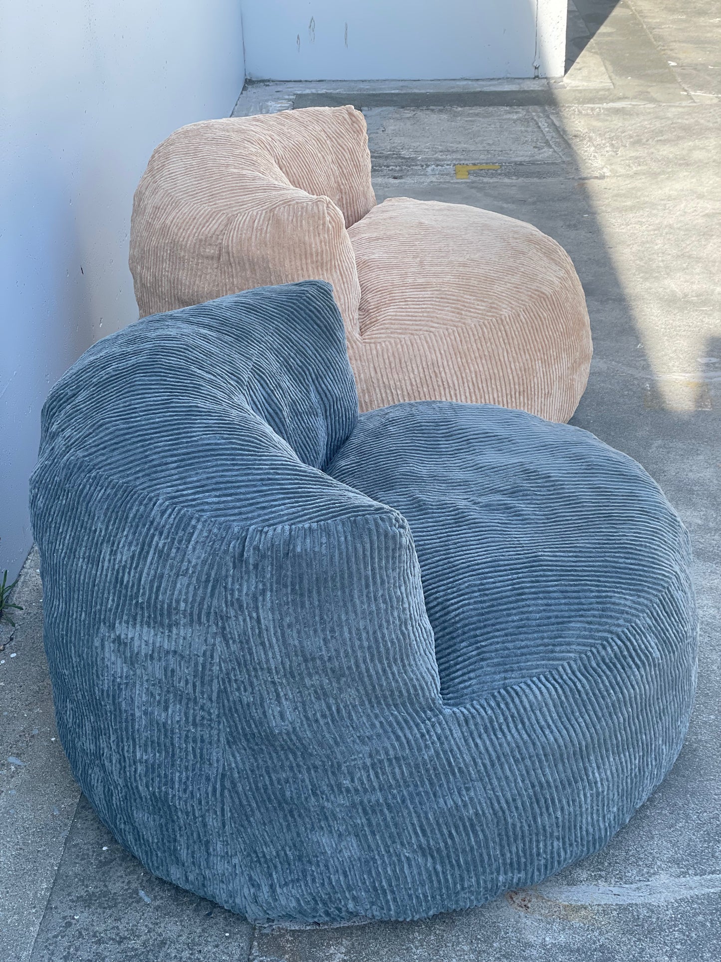 Corduroy Single Sofa with Wide Backrest DARK GREY