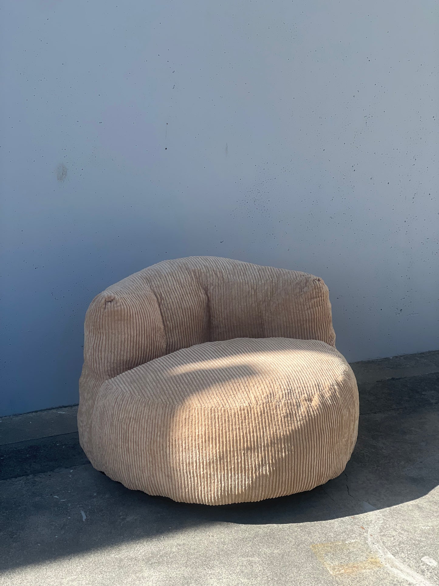 Corduroy Single Sofa with Wide Backrest DARK GREY