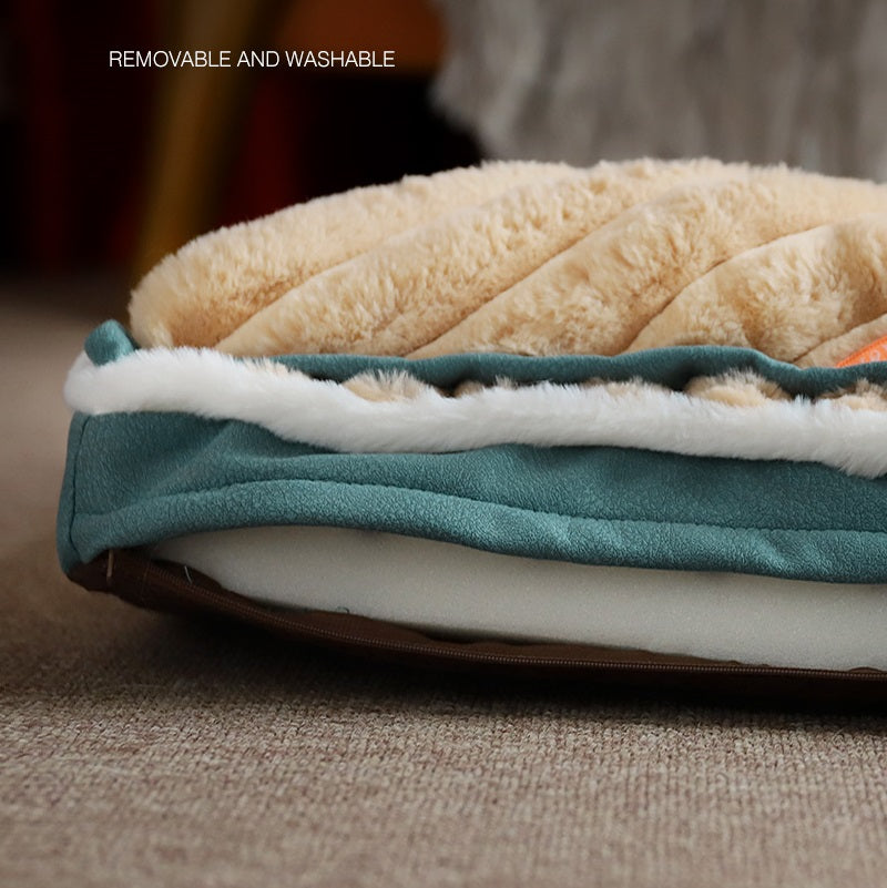 L Plush and Velvet Waves Perfect Comfort Dog Bed 97cm