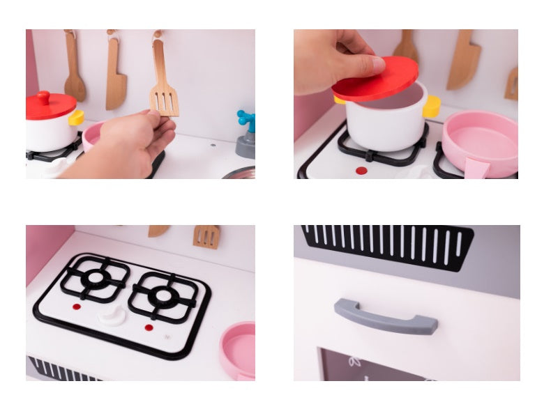 Wooden KIDS kitchen toys Simple nordic style kitchen Wooden sound kitchen
