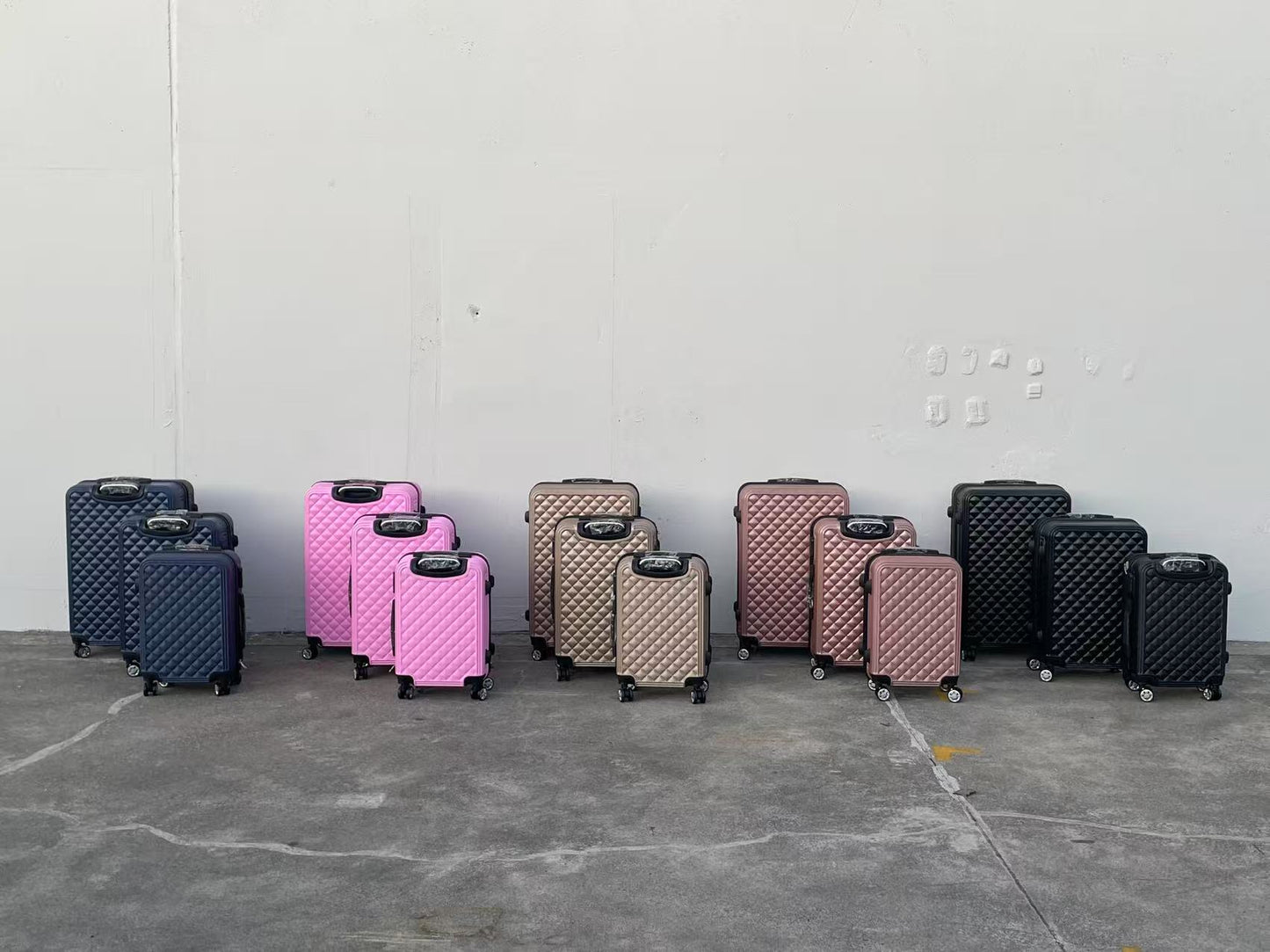 DARK BLUE 360 Spanner 4 Wheels ABS Hardcase Travel Suitcase Luggage