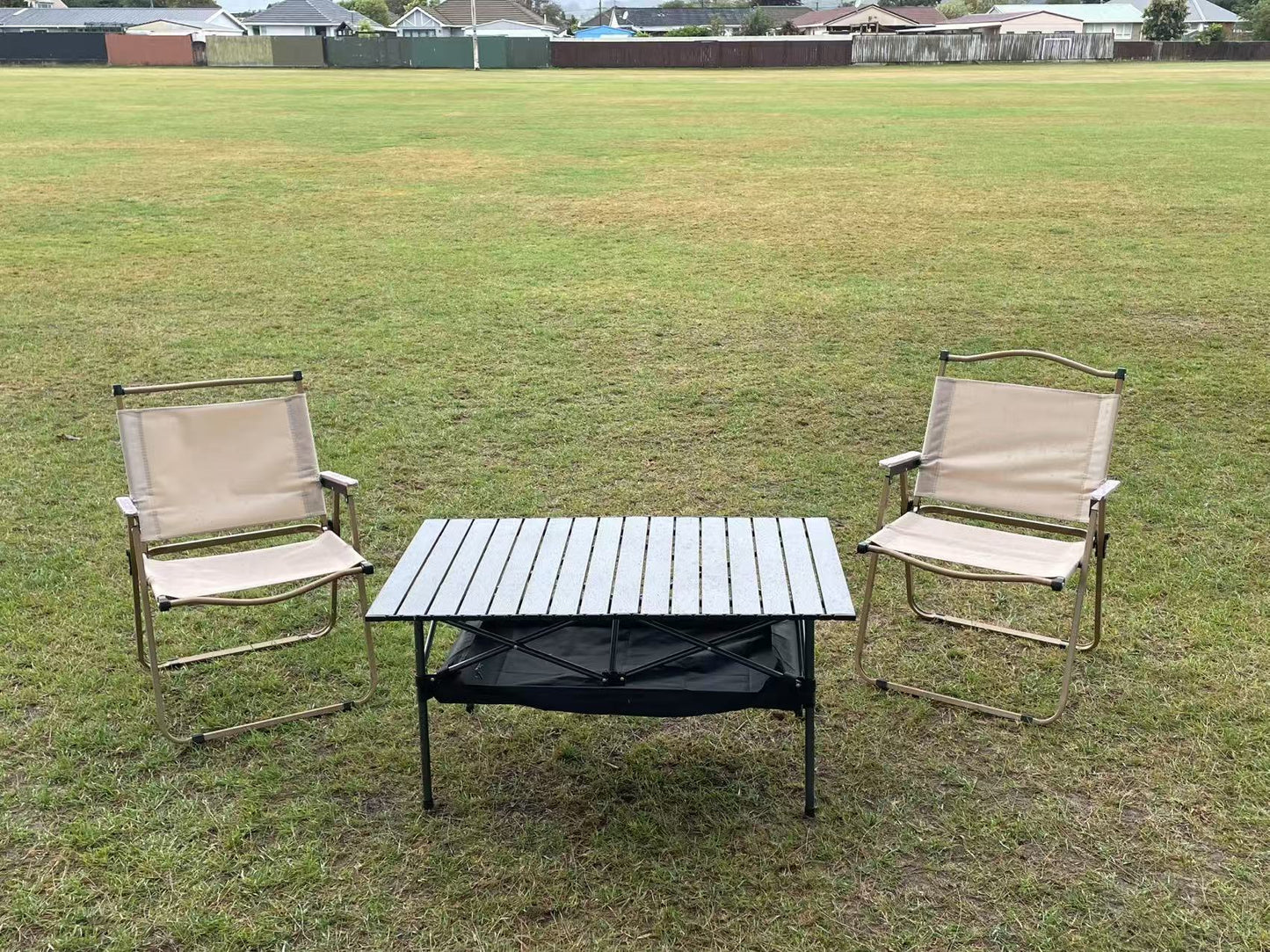 Portable Folding Camping Square Table 95X55X50cm With 2 Outdoor Foldable Chair