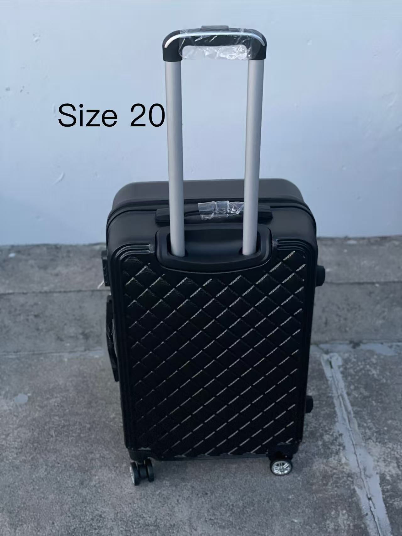 BLACK 360 Spanner 4 Wheels ABS Hardcase Travel Suitcase Luggage