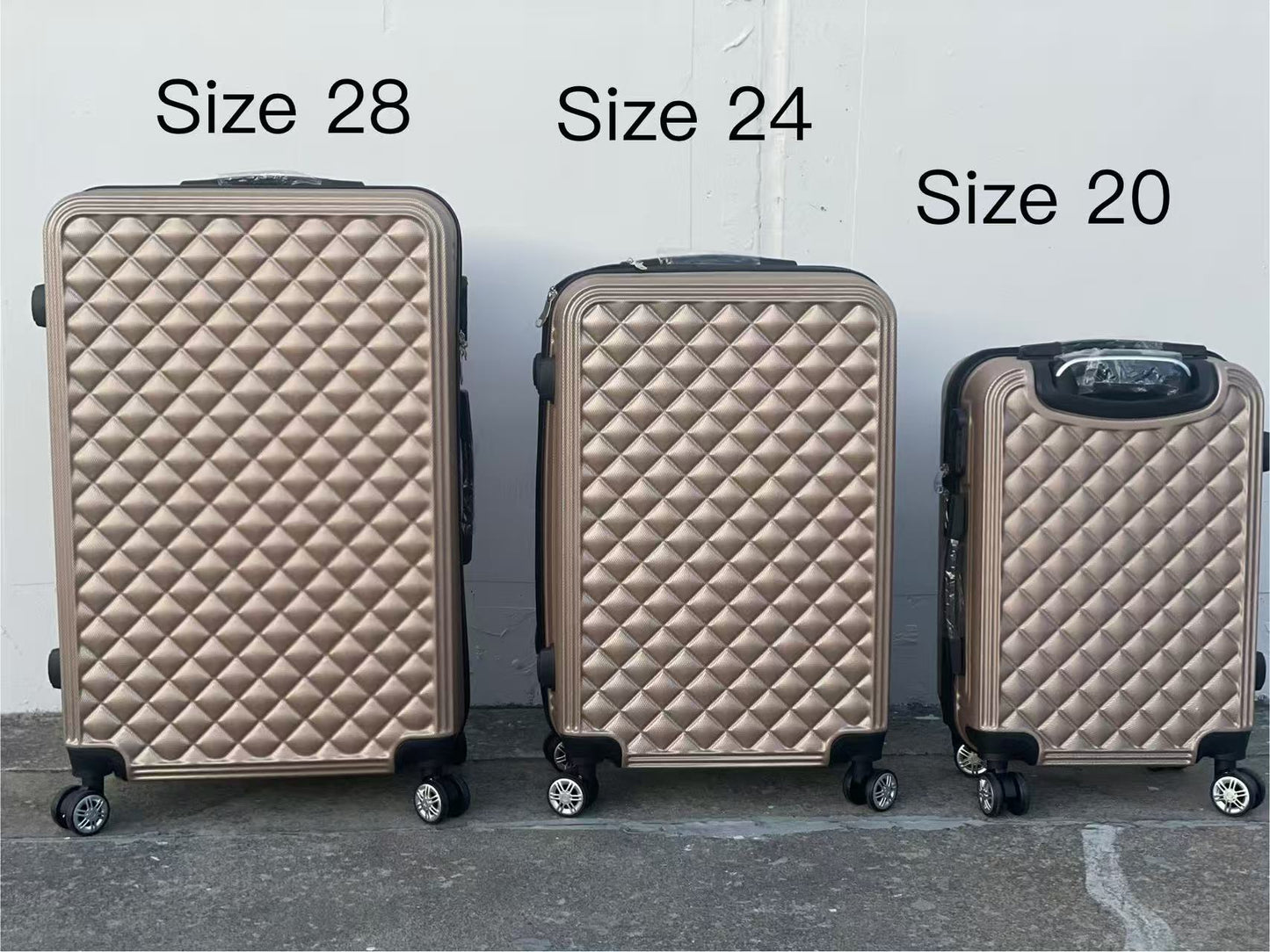 GOLD 360 Spanner 4 Wheels ABS Hardcase Travel Suitcase Luggage