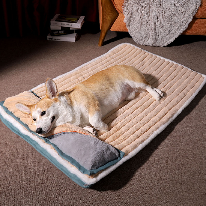 L Plush and Velvet Waves Perfect Comfort Dog Bed 97cm