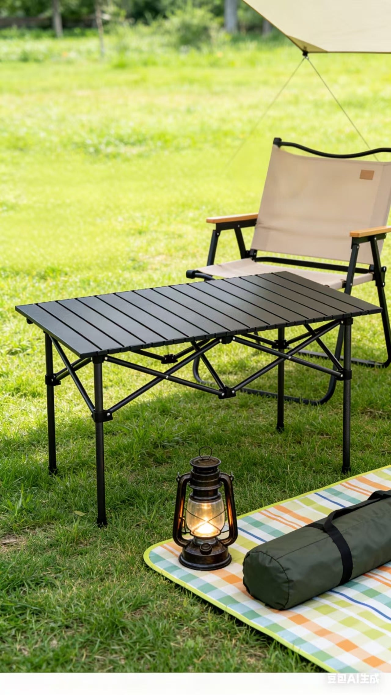 Portable Folding Table Tea Picnic Camping Barbecue Square Table 95X55X50cm