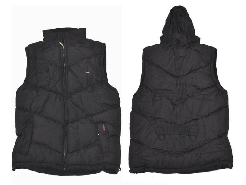 Fleece Lining Vest/Sleeveless Hooded Jacket - 4XL