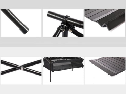 Portable Folding Table Tea Picnic Camping Barbecue Square Table 55X55X50