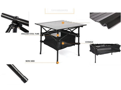 Portable Folding Table Tea Picnic Camping Barbecue Square Table 55X55X50
