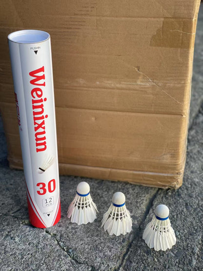 12 Pcs White Feather Badminton Sport Shuttlecocks Durable Training Ball