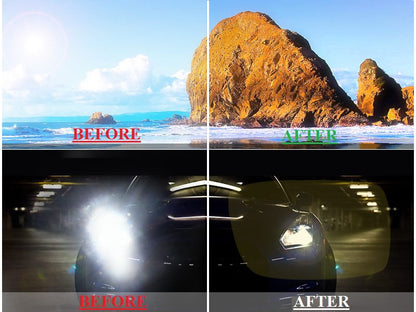 BLACK Night Vision Anti Glare Polarized Clip On Driving Glasses Sunglasses
