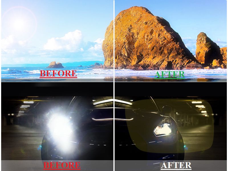 BLUE Night Vision Anti Glare Polarized Clip On Driving Glasses Sunglasses