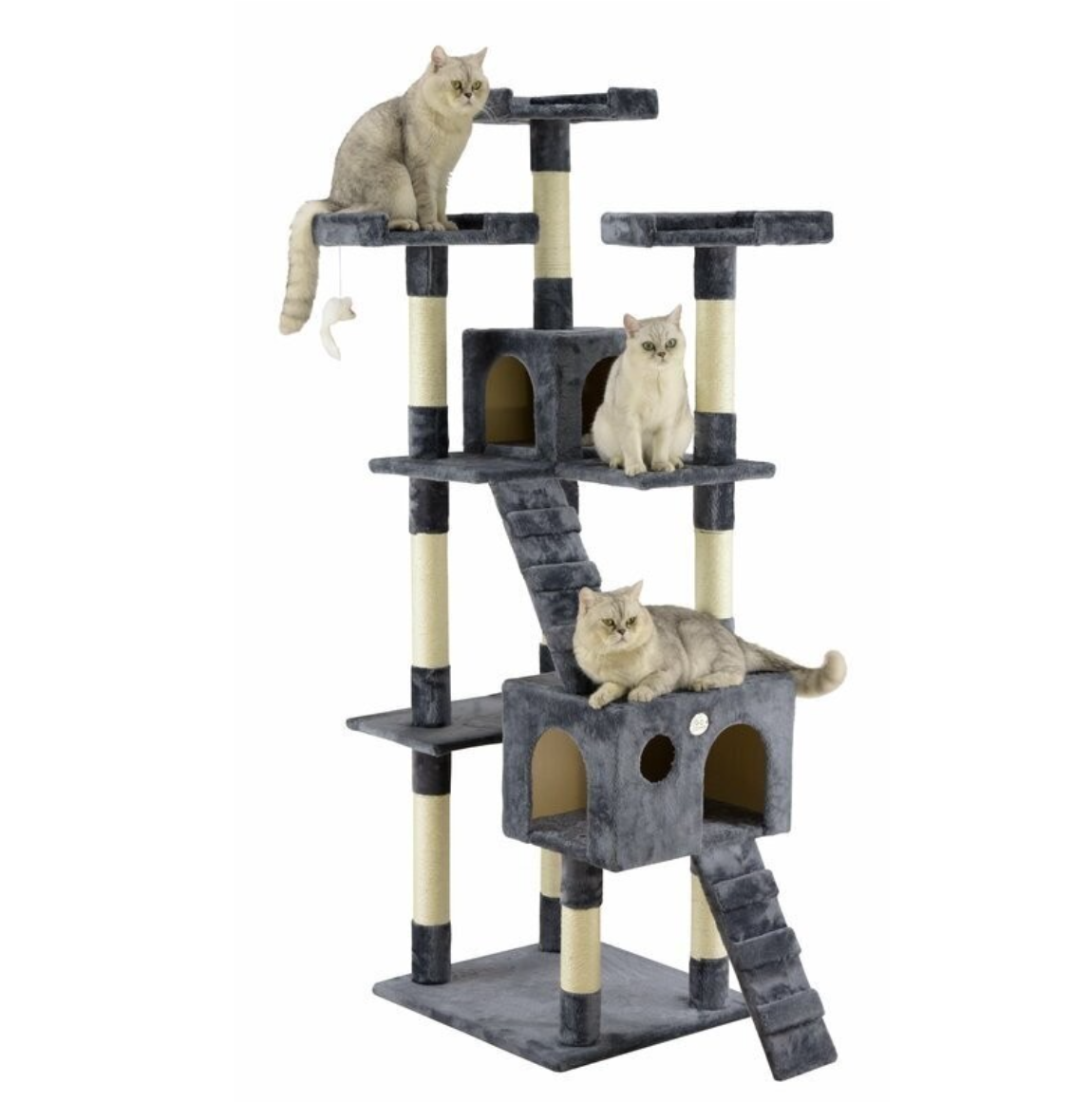 Cat Tree House Scratching Post Condo - 186CM GREY