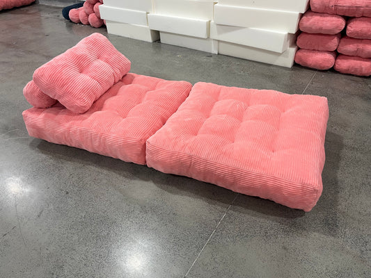 Folding Chair Bed Futon Sofa Bed for Bedroom and Living Room PINK