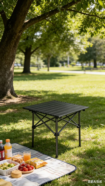 Portable Folding Table Tea Picnic Camping Barbecue Square Table 55X55X50