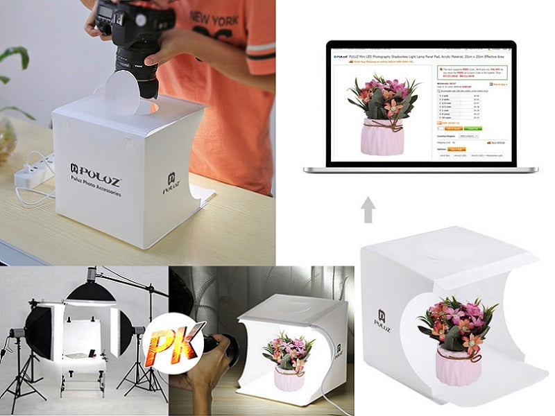 20cm PVC Foldable Photography STUDIO LED Light Tent, Small