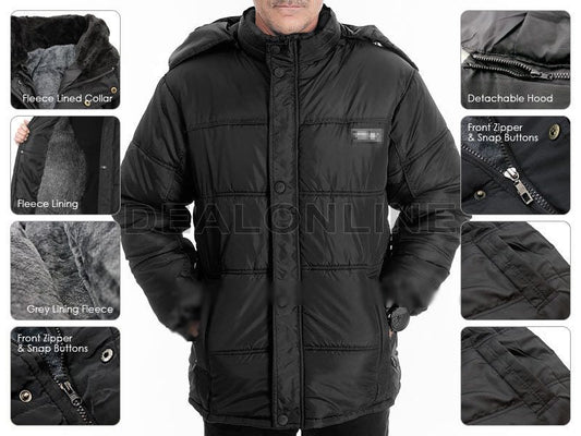 Fleece Lining Thermal Hood Jacket Size