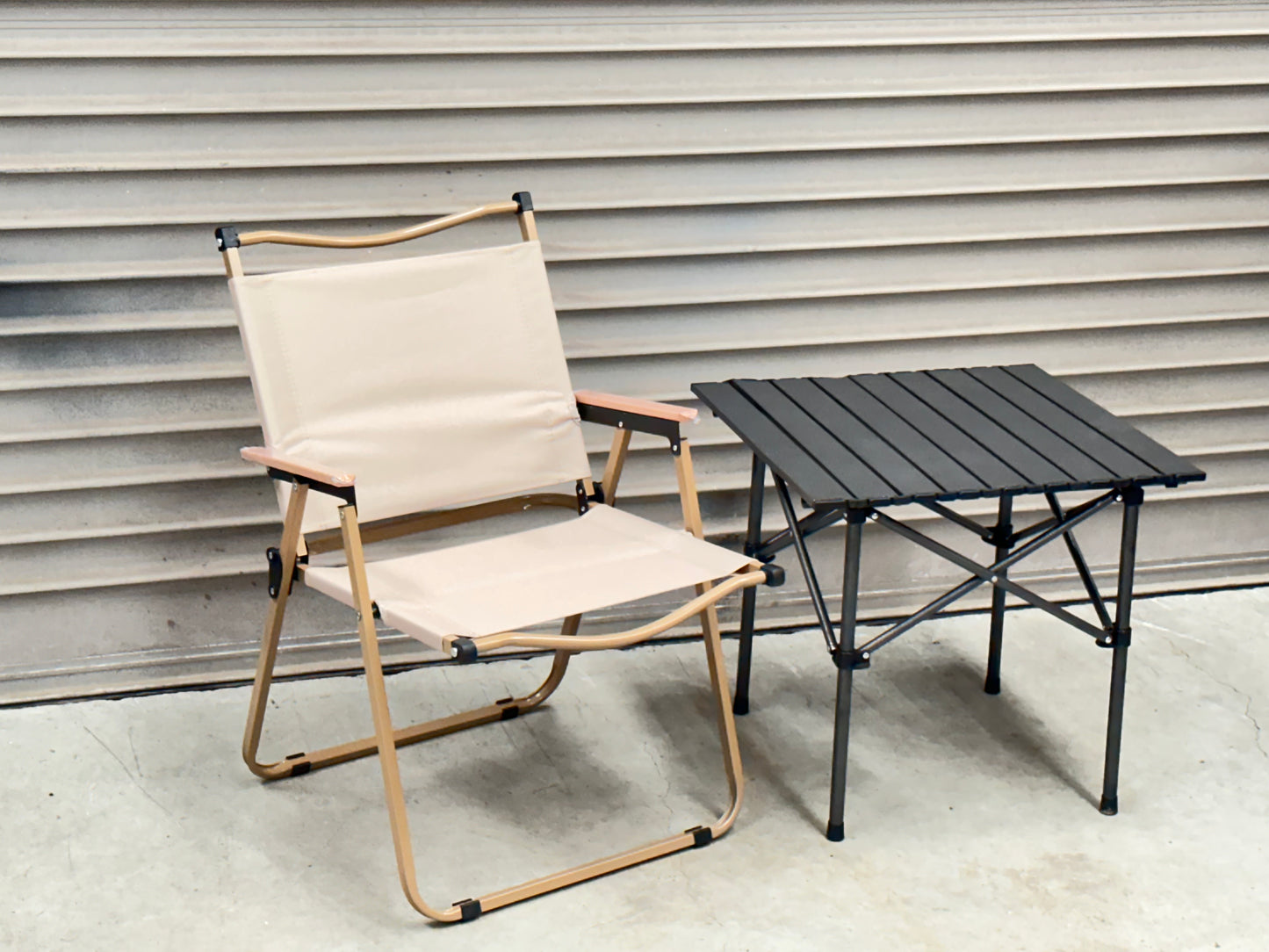 Portable Folding Camping Square Table 55X55X50cm With 1 Outdoor Foldable Chair